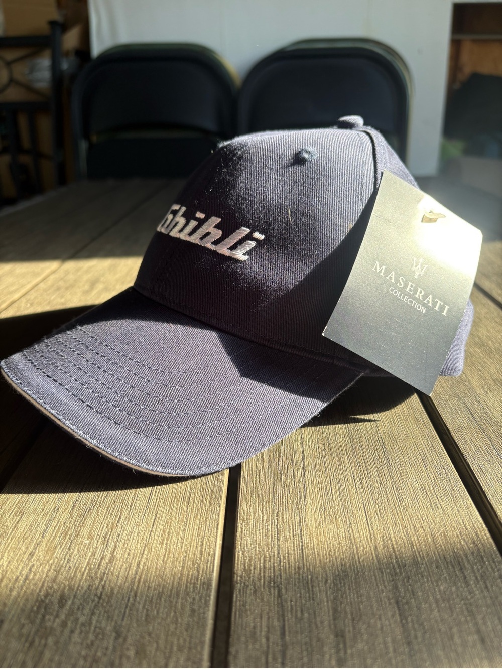 NWT Men’s Maserati Ghibli Navy Embroidered Baseball Cap
